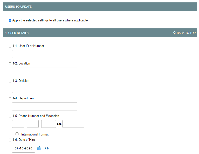 Update Multiple User Profiles