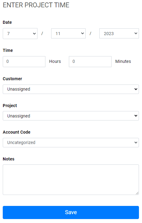 Entering Project Time From a Mobile Device